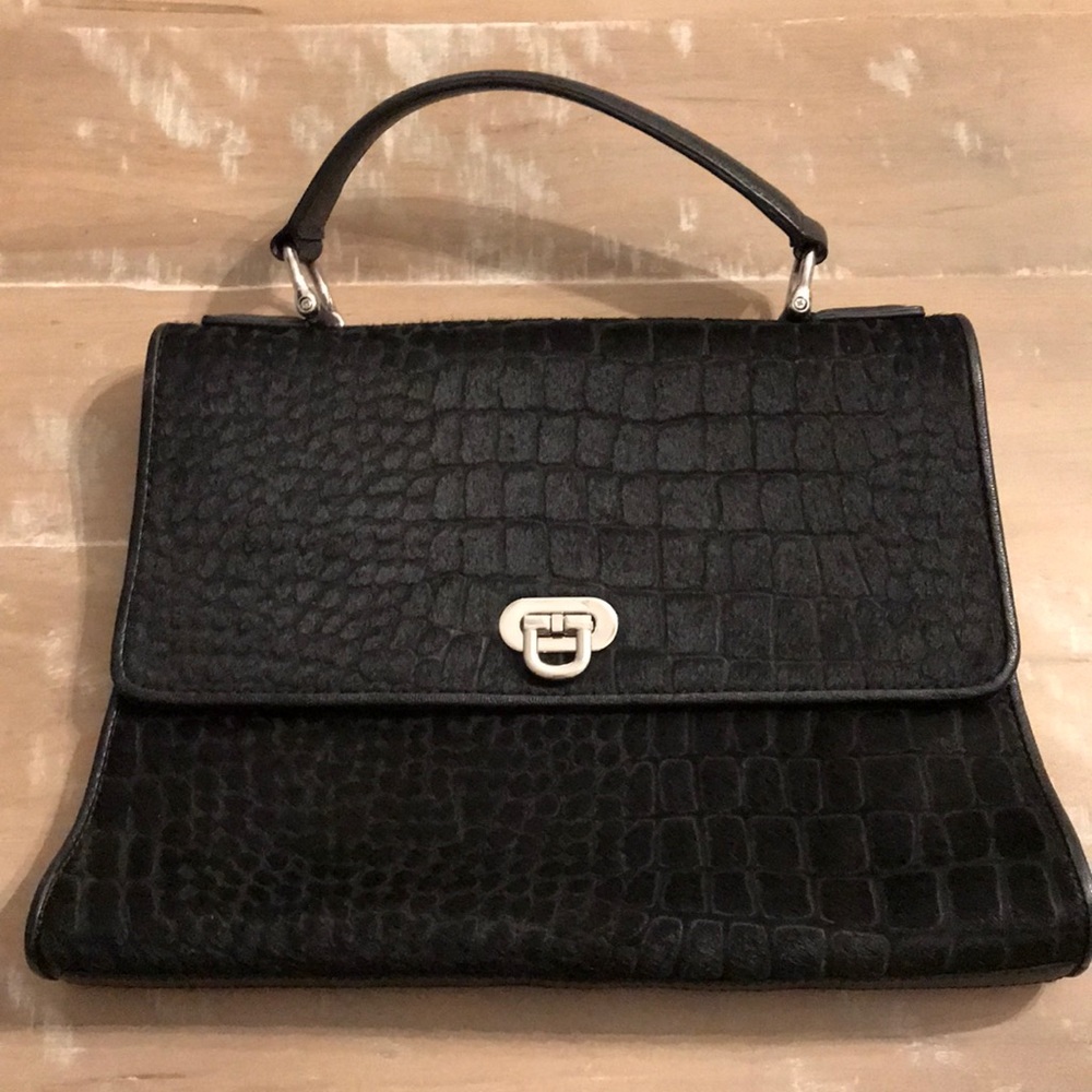 Talbots black 100% hair calf purse